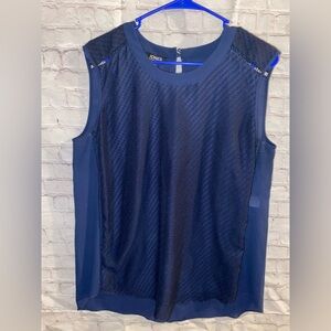 Jones New York Navy Textured Sleeveless Shell